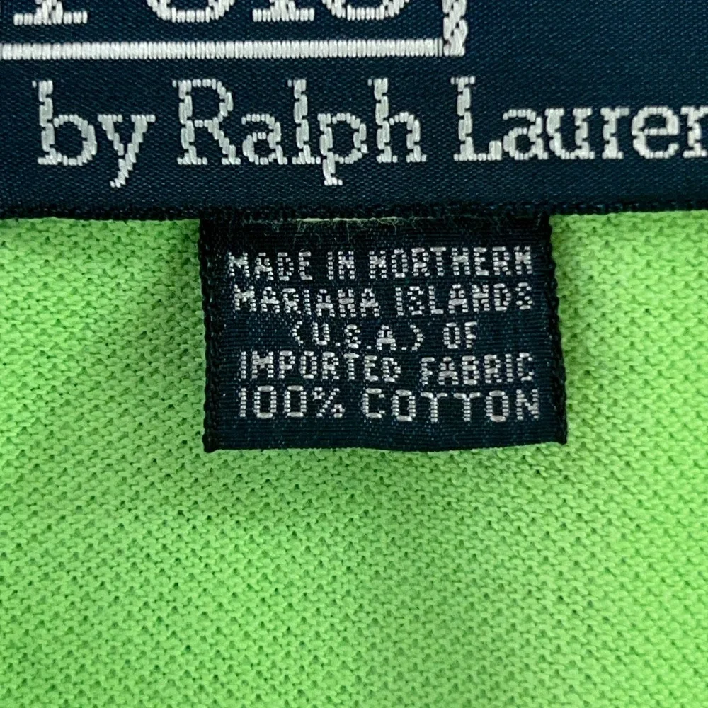Polo By Ralph Lauren Mens X-Large Tall Green Cotton Logo Hi Low Hem Polo Shirt